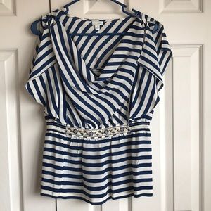 Odille silk peplum top